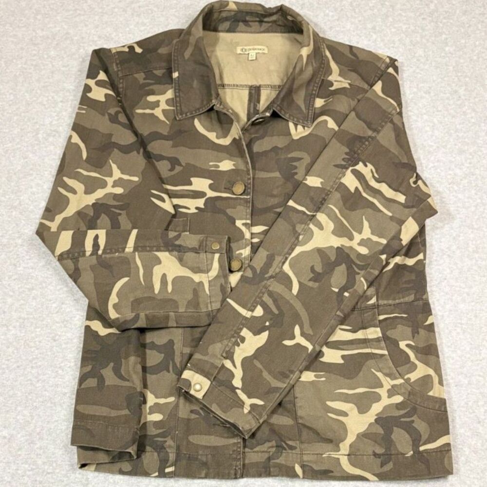 Democracy Women’s XL Camo Utility Jacket 100% Cotton Military Field Jacket
